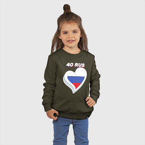 Детский свитшот 40 регион Калужская область / Хаки – фото 3