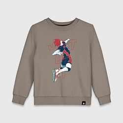 Свитшот хлопковый детский Хината Шое - Волейбол, цвет: утренний латте