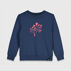 Свитшот хлопковый детский Дерево из сердечек - символ любви, цвет: тёмно-синий