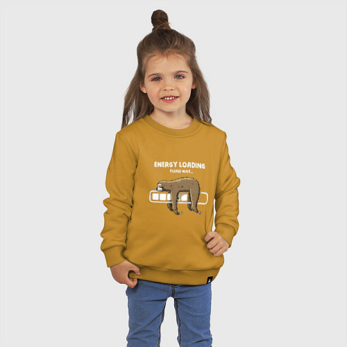 Детский свитшот Ленивая загрузка / Горчичный – фото 3