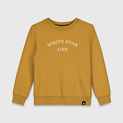 Свитшот хлопковый детский White star line - копия дизайна экипажа на титаник, цвет: горчичный
