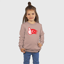 Свитшот хлопковый детский Турецкий лайк, цвет: пыльно-розовый — фото 2