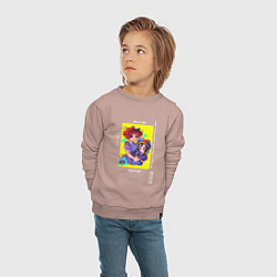 Свитшот хлопковый детский Помни Рагата и Джакс Удивительный цифровой цирк, цвет: пыльно-розовый — фото 2