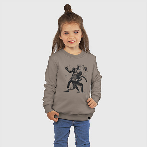 Детский свитшот Мощный удар боксёра / Утренний латте – фото 3