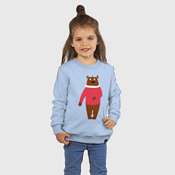 Свитшот хлопковый детский Мишка в свитере, цвет: мягкое небо — фото 2