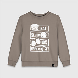 Свитшот хлопковый детский Еда сон бокс, цвет: утренний латте