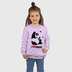 Свитшот хлопковый детский I love panda, цвет: лаванда — фото 2
