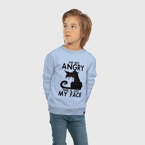 Детский свитшот I am not angry cat / Мягкое небо – фото 4