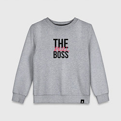 Свитшот хлопковый детский The real boss, цвет: меланж