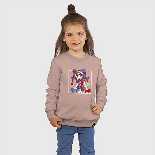 Детский свитшот Pixel Pomni / Пыльно-розовый – фото 3