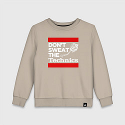 Свитшот хлопковый детский Dont sweat the Technics, цвет: миндальный