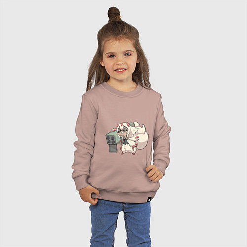 Детский свитшот Опасная Фапута / Пыльно-розовый – фото 3