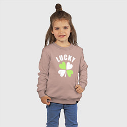 Свитшот хлопковый детский Lucky day, цвет: пыльно-розовый — фото 2