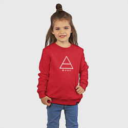 Свитшот хлопковый детский 30 Seconds to mars логотип треугольник, цвет: красный — фото 2