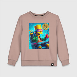 Детский свитшот Барт Симпсон владелец биткоина