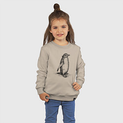 Свитшот хлопковый детский Императорский пингвиненок, цвет: миндальный — фото 2