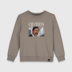 Свитшот хлопковый детский Queen - Mimino мем, цвет: утренний латте