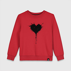 Свитшот хлопковый детский Чернильное сердце, цвет: красный