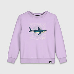 Свитшот хлопковый детский Большая акула, цвет: лаванда