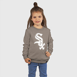 Свитшот хлопковый детский Chicago white sox - baseball, цвет: утренний латте — фото 2