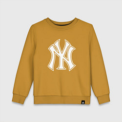 Свитшот хлопковый детский New York yankees - baseball logo, цвет: горчичный