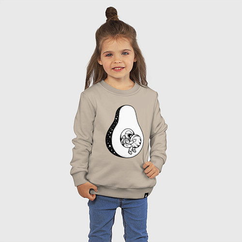 Детский свитшот Космическое авокадо / Миндальный – фото 3