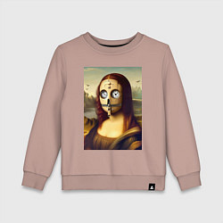 Свитшот хлопковый детский Mona Lisa in a mask - steampunk, цвет: пыльно-розовый