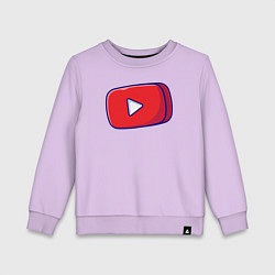 Свитшот хлопковый детский Кнопка play, цвет: лаванда