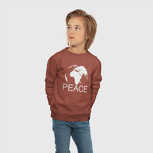 Детский свитшот World peace / Кирпичный – фото 4