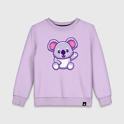 Свитшот хлопковый детский Привет от коалы, цвет: лаванда