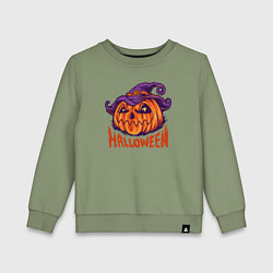 Свитшот хлопковый детский Halloween праздник, цвет: авокадо