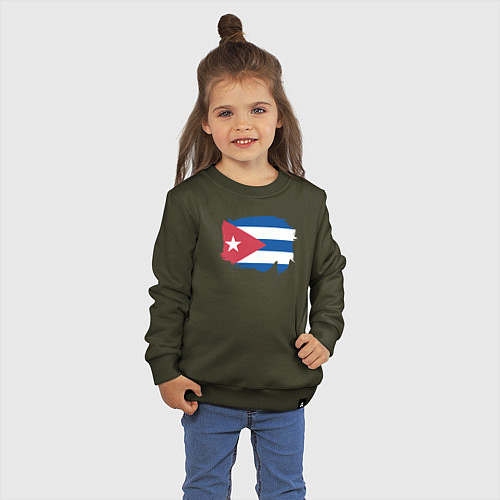 Детский свитшот Флаг Кубы / Хаки – фото 3