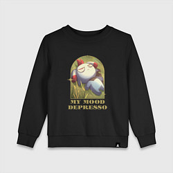 Свитшот хлопковый детский My mood Depresso Palworld, цвет: черный