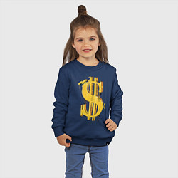 Свитшот хлопковый детский Знак денег, цвет: тёмно-синий — фото 2