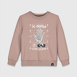 Свитшот хлопковый детский X-ray streetwear, цвет: пыльно-розовый