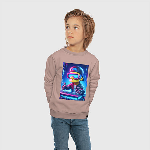 Детский свитшот Барт Симпсон - киберспорт / Пыльно-розовый – фото 4
