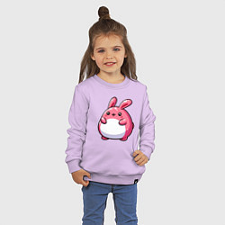 Свитшот хлопковый детский Толстый розовый кролик, цвет: лаванда — фото 2
