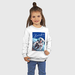 Свитшот хлопковый детский Barbie in space - ai art, цвет: белый — фото 2