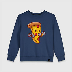 Свитшот хлопковый детский Пицца на спорте, цвет: тёмно-синий