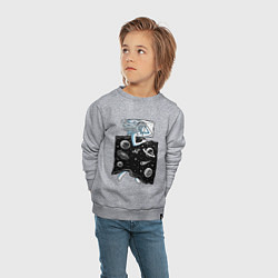 Свитшот хлопковый детский Космические сны, цвет: меланж — фото 2
