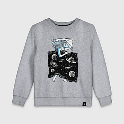 Свитшот хлопковый детский Космические сны, цвет: меланж