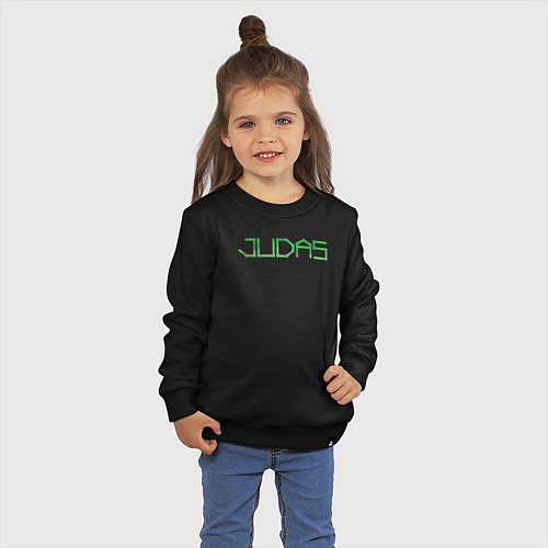 Детский свитшот Judas logo / Черный – фото 3