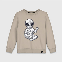 Свитшот хлопковый детский Baby alien, цвет: миндальный