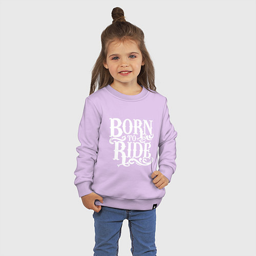 Детский свитшот Born to ride - рожденный ездить / Лаванда – фото 3