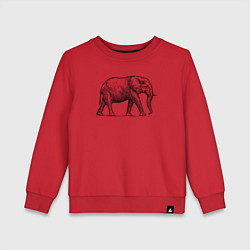 Свитшот хлопковый детский Слон гуляет, цвет: красный