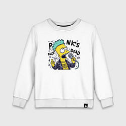 Свитшот хлопковый детский Bart Simpson - punks not dead, цвет: белый