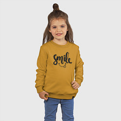 Свитшот хлопковый детский Funny smile, цвет: горчичный — фото 2
