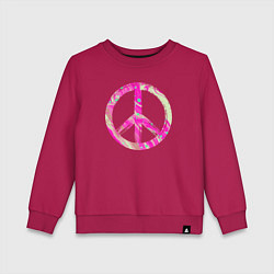 Свитшот хлопковый детский Pink peace, цвет: маджента