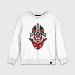 Свитшот хлопковый детский Байкер свин, цвет: белый