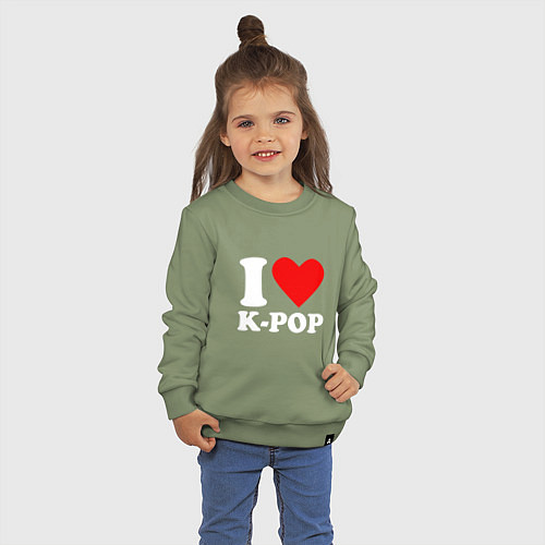 Детский свитшот Я люблю k-pop / Авокадо – фото 3